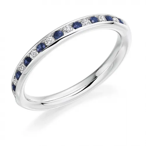 0.32ct White Gold Sapphire Wedding Band